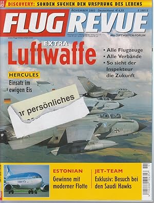 Bild des Verkufers fr Flug Revue. Mit Luftwaffen-Forum. November 2002 Extra Luftwaffe. zum Verkauf von Allguer Online Antiquariat