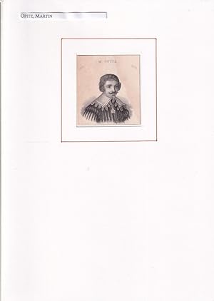 PORTRAIT Martin Opitz. (1597 Bunzlau - 1639, Danzig. Schlesischer Schriftsteller). Schulterstück ...