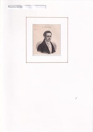 PORTRAIT Silvio Pellico. (1789 Saluzzo im Piemont - 1854 Turin. italienischer Schriftsteller). Sc...