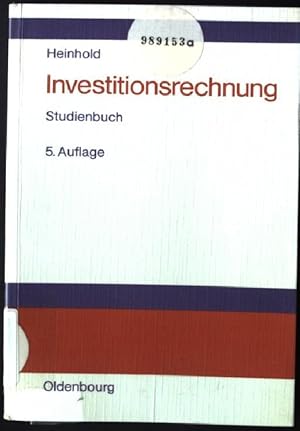 Imagen del vendedor de Investitionsrechnung : Studienbuch. a la venta por books4less (Versandantiquariat Petra Gros GmbH & Co. KG)