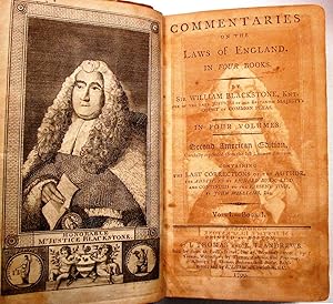 COMMENTARIES ON THE LAWS OF ENGLAND. IN FOUR BOOKS. BY SIR WILLIAM BLACKSTONE, KNT., ONE OF THE L...