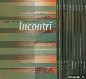 Bild des Verkufers fr Incontri. Revista europea di studi italiani (11 nummers) zum Verkauf von Klondyke