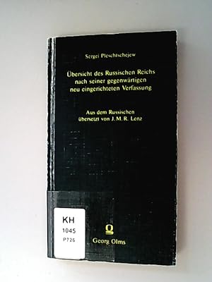 Seller image for bersicht des Russischen Reichs nach seiner gegenwrtigen neu eingerichteten Verfassung for sale by Antiquariat Bookfarm