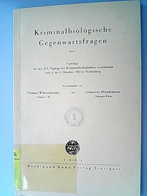 Bild des Verkufers fr Kriminalbiologische Gegenwartsfragen - Heft 6. zum Verkauf von Antiquariat Bookfarm