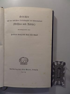 Seller image for Gedichte aus der indischen Liebesmystik des Mittelalters (Krishna und Radha). for sale by Druckwaren Antiquariat