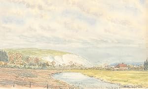 Bild des Verkufers fr Andrew Ferguson - 1972 Watercolour, Sussex Chalk Cliffs zum Verkauf von Sulis Fine Art