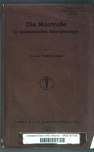 Seller image for Die Kontrolle in kaufmnnischen Unternehmungen; for sale by books4less (Versandantiquariat Petra Gros GmbH & Co. KG)