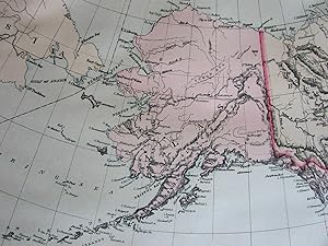 Indian Territory Alaska 1889 Bradley large oversized hand colored old map