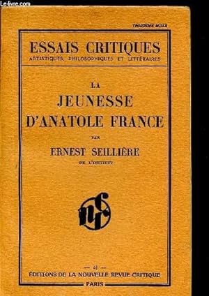 Bild des Verkufers fr LA JEUNESSE D'ANATOLE FRANCE zum Verkauf von Le-Livre