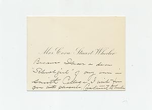 Autograph Note SIGNED on Visiting Card, n.p., n.d.