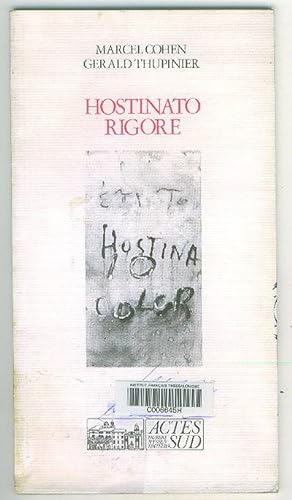 Image du vendeur pour Hostinato Rigore mis en vente par BOOKSTALLblog
