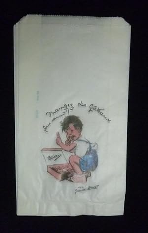 Seller image for Mangez des gteaux plus souvent !" Sachet de boulangerie illustr d'aprs Germaine Bouret (12 x 22 cm) for sale by Abraxas-libris