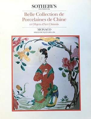 Belle Collection de Porcelaines de Chine et Objets d'Art Chinois Monaco Dimanche 23 Juin 1985