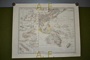Imagen del vendedor de Polynesien und der Groe Ocean (westliches Blatt), Stieler's Hand-Atlas No. 76, 1 : 40.000.000 (ca. 48 x 39 cm) a la venta por Antiquarische Fundgrube e.U.