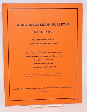 Imagen del vendedor de NCIPA discussion bulletin [Issue 9, Winter 1992] a la venta por Bolerium Books Inc.