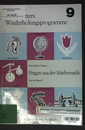 Bild des Verkufers fr Fragen aus der Mathematik fr die Klasse 7; Lehrerhand und Lsungsbuch; zum Verkauf von books4less (Versandantiquariat Petra Gros GmbH & Co. KG)