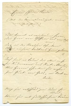 Bild des Verkufers fr Autogr. poem (12 lines) signed ("F. Freiligrath"). zum Verkauf von Antiquariat INLIBRIS Gilhofer Nfg. GmbH