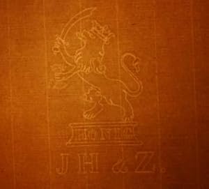 Blank sheet of antique laid paper watermarked with heraldic lion ("States Lion"); countermarked J...