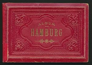 Leporello-Album Hamburg, mit 36 Lithographie-Ansichten, Sandthorquay, Seewarte, Hauptpost, Börse,...