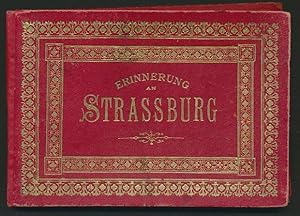 Leporello-Album Strassburg / Elsass, mit 24 Lithographie-Ansichten, Bahnhof, Kleber-Platz, Frauen...