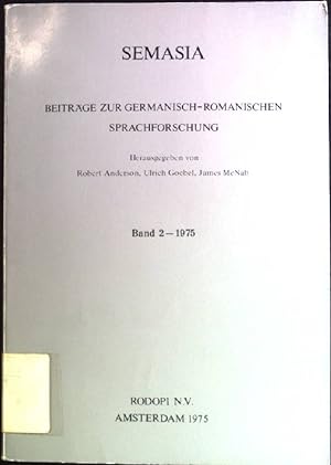 Immagine del venditore per Semasia: Beitrge zur germanisch-romanischen Sprachforschung, Band 2. venduto da books4less (Versandantiquariat Petra Gros GmbH & Co. KG)