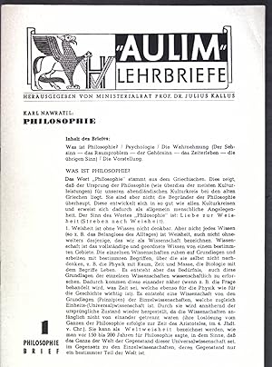 Imagen del vendedor de Philosophie: 1. Philosophie Brief; Aulim Lehrbriefe; a la venta por books4less (Versandantiquariat Petra Gros GmbH & Co. KG)