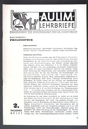 Imagen del vendedor de Philosophie: 2. Philosophie Brief; Aulim Lehrbriefe; a la venta por books4less (Versandantiquariat Petra Gros GmbH & Co. KG)