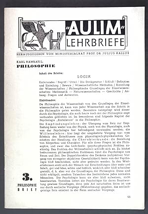 Imagen del vendedor de Philosophie: 3. Philosophie Brief; Aulim Lehrbriefe; a la venta por books4less (Versandantiquariat Petra Gros GmbH & Co. KG)