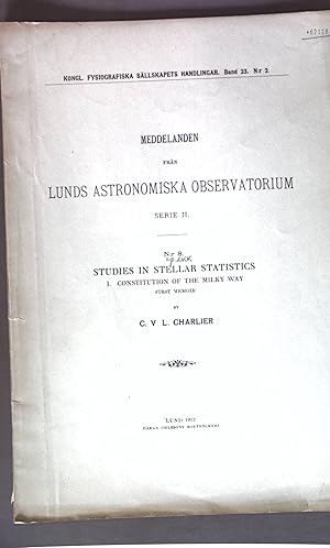 Image du vendeur pour Studies in stellar statistics I: Contitution of the milky way; Meddelanden fran Lunds Anstronomiska Observatorium, Serie II, Nr. 8 mis en vente par books4less (Versandantiquariat Petra Gros GmbH & Co. KG)