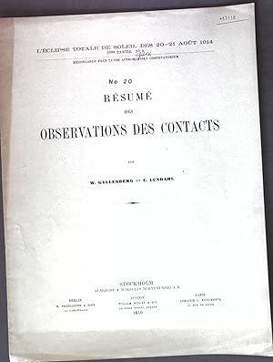 Résumé des Observations des Contacts; L'éclipse totale de soleil des 20-21 Aout 1914; Nr. 20