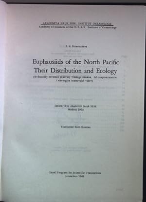 Seller image for Euphausiids of the North Pacific: their distribution and ecology. for sale by books4less (Versandantiquariat Petra Gros GmbH & Co. KG)