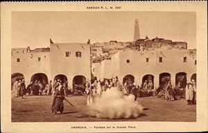 Bild des Verkufers fr Ansichtskarte / Postkarte Ghardaia Algerien, Fantasia sur la Grande Place zum Verkauf von akpool GmbH
