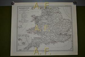 Imagen del vendedor de Grobritannien Sdliches Blatt: England (ohne die Nrl. Grafschaften) u. Wales, Stieler's Hand-Atlas No. 46, 1 : 1.500.000 (ca. 48 x 39 cm) a la venta por Antiquarische Fundgrube e.U.