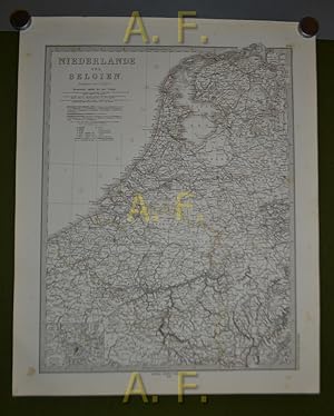 Imagen del vendedor de Niederlande und Belgien, Stieler's Hand-Atlas No. 43 (ca. 48 x 39 cm) a la venta por Antiquarische Fundgrube e.U.