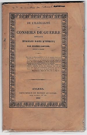 De l'illégalité des conseils de guerre spéciaux établis dans l'Ouest