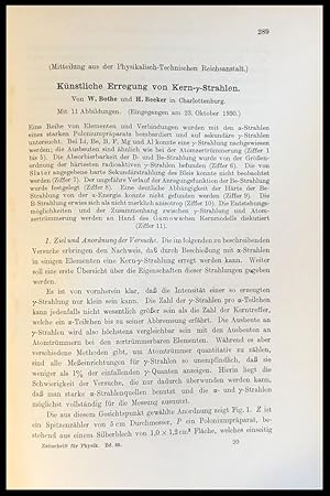 Künstliche Erregung von Kern- -Strahlen (A nuclear -radiation in the light elements] in Zeitschri...