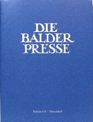 Immagine del venditore per Die Balder-Presse. 1925 - 1934. Chronik und Werkkatalog. Franz Brosig (1897 - 1980) zum Gedenken. venduto da Antiquariat Richart Kulbach