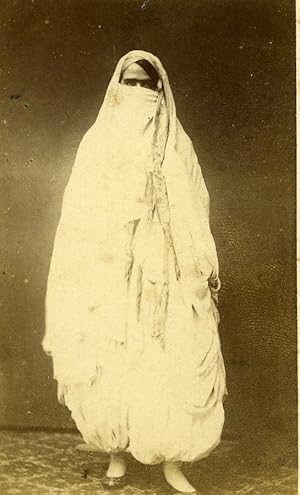Algeria Alger? Woman Costume Fashion Niqab Old CDV Photo 1870
