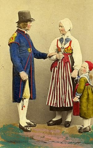 Seller image for Sweden Dalarna Leksand Traditional Costume Old Colorised CDV Photo Eurenius 1868 for sale by Bits of Our Past Ltd