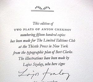 Seller image for TWO PLAYS OF ANTON CHEKHOV. THE CHERRY ORCHARD. THREE SISTERS for sale by Charles Agvent,   est. 1987,  ABAA, ILAB