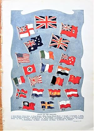 Vintage Color Print: Flags of the Nations