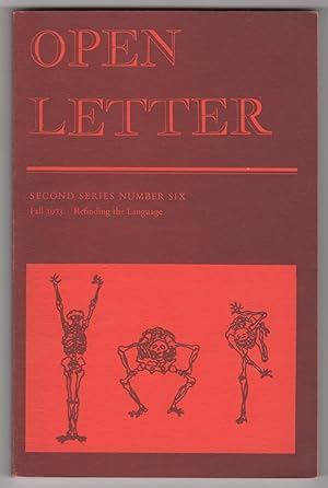 Immagine del venditore per Open Letter, Second Series, Number 6 (2/6, "Refinding the Language," Fall 1973) venduto da Philip Smith, Bookseller