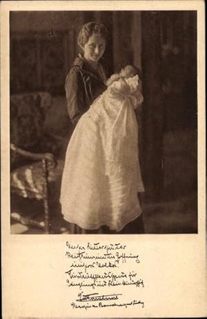 Seller image for Ansichtskarte / Postkarte Prinzessin Victoria Luise von Preuen, Portrait mit Baby for sale by akpool GmbH