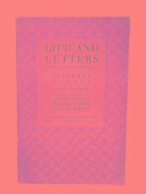 Image du vendeur pour Life and letters, Literary Taboos (Vol.I. No. 5. October 1928) mis en vente par Cotswold Internet Books