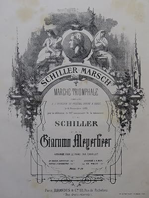 Seller image for WOLFF Edouard Schiller Marsch Meyerbeer Piano 4 mains ca1860 for sale by partitions-anciennes