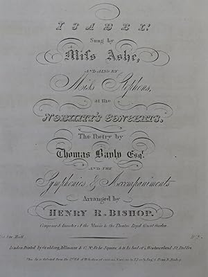 Seller image for BISHOP Henry R. Isabel Serenade Chant Piano XIXe for sale by partitions-anciennes