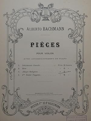 Immagine del venditore per BACHMANN Alberto Adagio Religioso Piano Violon venduto da partitions-anciennes