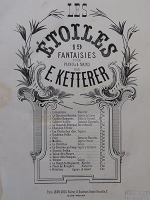 Seller image for KETTERER E. Le Chant du Bivouac Rummel Piano 4 mains ca1865 for sale by partitions-anciennes