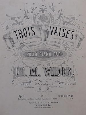 Seller image for WIDOR Ch. M. Valse No 3 Piano ca1880 for sale by partitions-anciennes