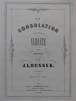 Seller image for DUSSEK J. L. La Consolation Piano ca1860 for sale by partitions-anciennes